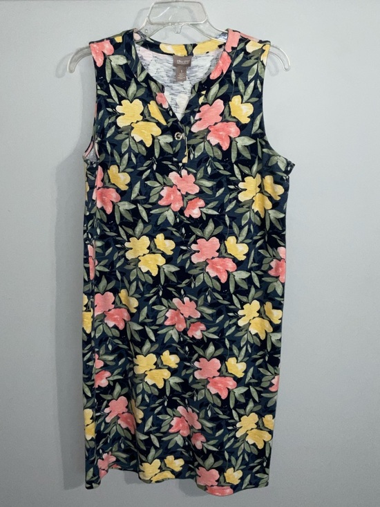 Chico's Dresses & Skirts - Chico's Navy Sleeveless Floral T-Shirt Shift Dress All-Day Comfort Size1/Small